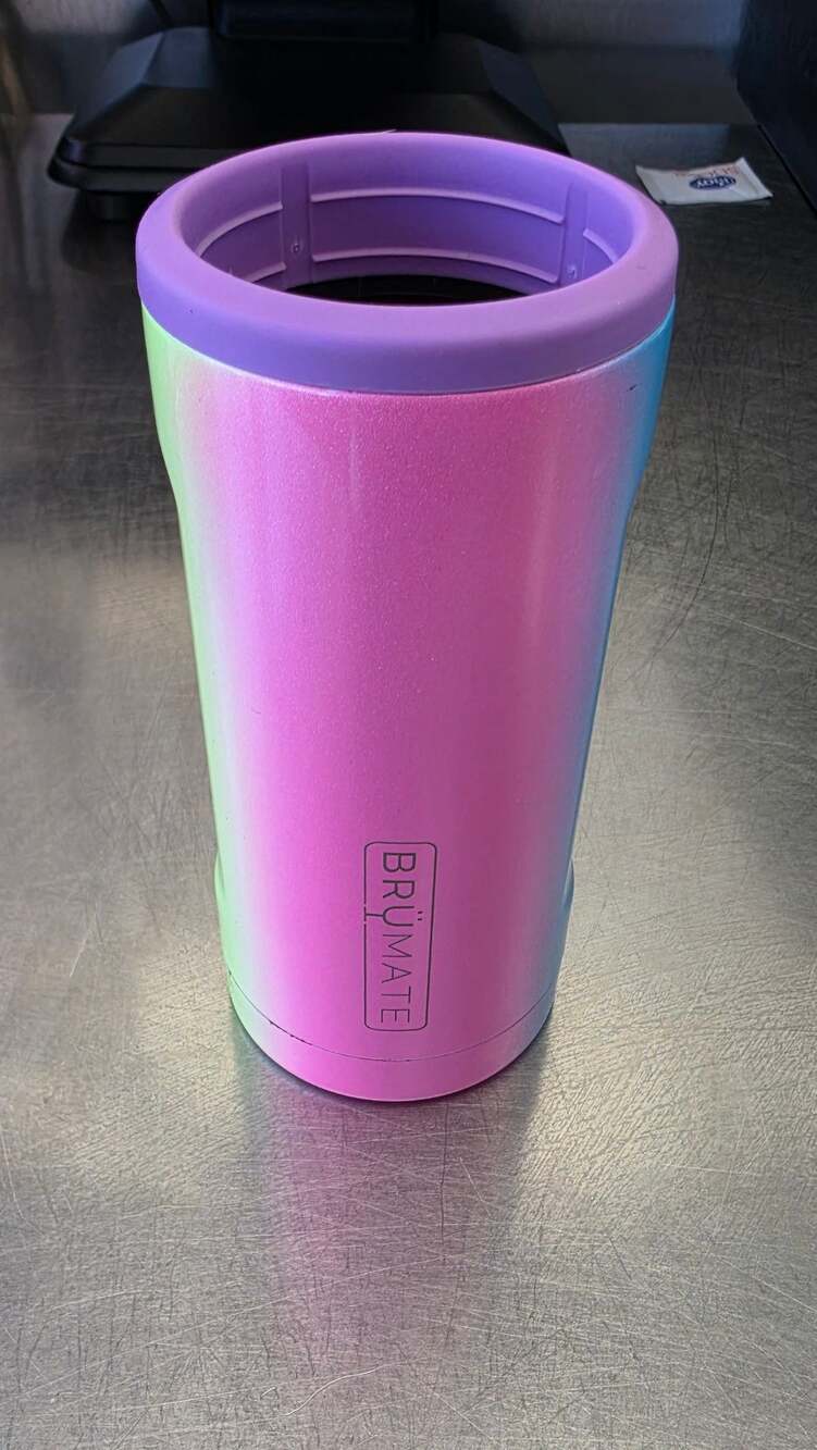 Brumate Hopsulator Slim Can Cooler Rainbow Sparkle Glitter